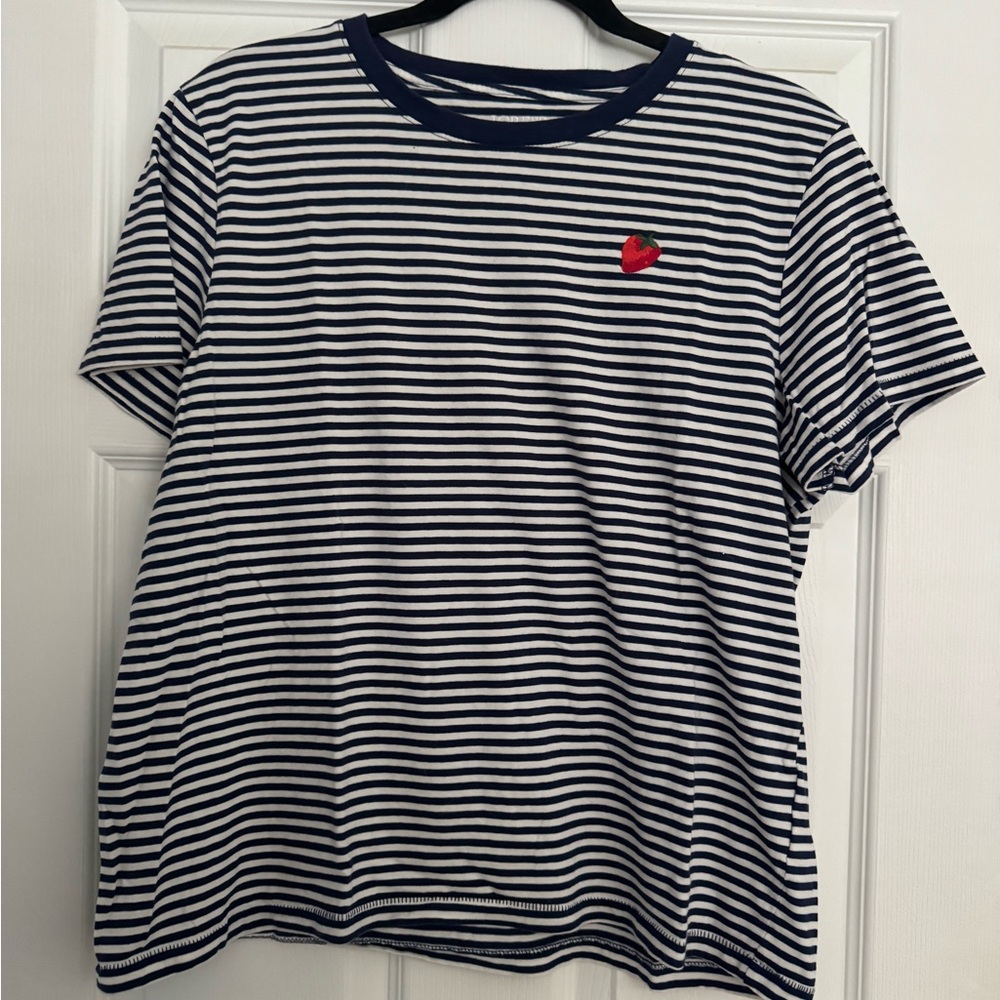 J.Crew Classic Fit Embroidered Strawberry T-Shirt